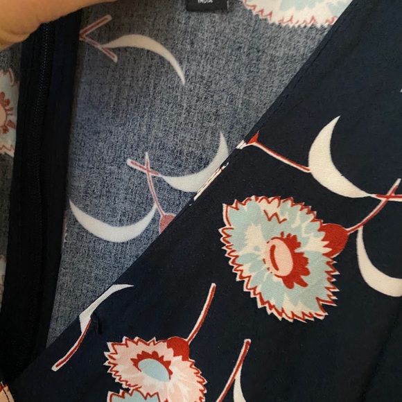 J.Crew faux wrap navy floral dress - Picture 2 of 3